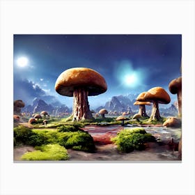 Alien Mushroom Forest 3 Canvas Print
