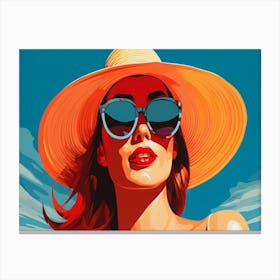 Woman In A Hat 12 Canvas Print