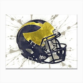 Michigan Wolverines NCAA Helmet Poster Canvas Print
