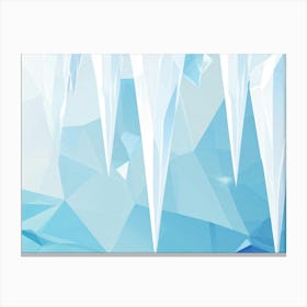 Abstract Polygonal Icicles Pattern Geometric Shapes Resembling Ice Cast In Various Shades Of White (2) Canvas Print