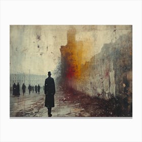 Temporal Resonances: A Conceptual Art Collection. 'The Street' Canvas Print