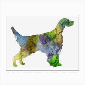 Watercolor English Setter Dog Canvas Print