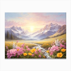 Where The Earth Sings In Flowers Canvas Print