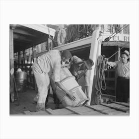 Stevedores Handling Drum, New Orleans, Louisiana By Russell Lee Canvas Print