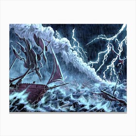 Poseidon's Might Canvas Print