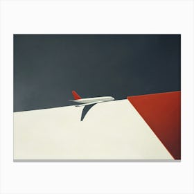 Airplane On A Wall Canvas Print