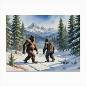 Bigfoot Guardian of the Winter Wilds Canvas Print