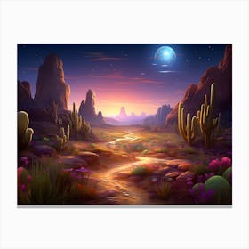 Desert Landscape - Desert Stock Videos & Royalty-Free Footage Canvas Print