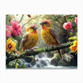 Beautiful Bird on a branch 13 Canvas Print