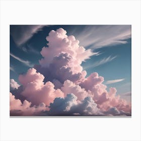 A Dramatic, Bright Pink And White Cloud Formation Fills A Blue Sky Canvas Print