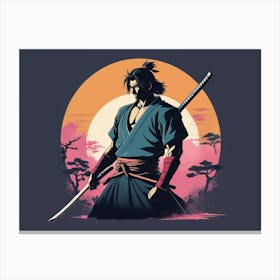 Anime Samurai Warrior Silhouette 4 Canvas Print