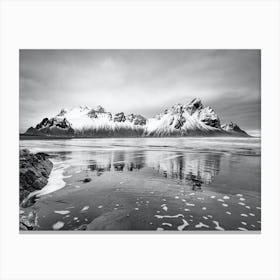 Black And White Iceland 2 Canvas Print