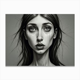 Woman Drawn Features Canvas Print