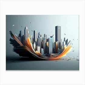 3d Artwork Skyline 2 Canvas Print