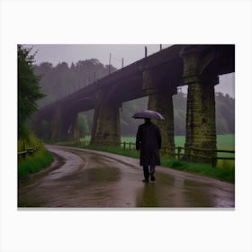 Default A Man Wearing A Coat Walking In The Countryside Beside 1 Canvas Print