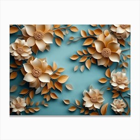 3d High Decoration Art Design with Floral Canvas Print