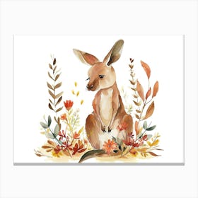 Little Floral Kangaroo 2 Canvas Print
