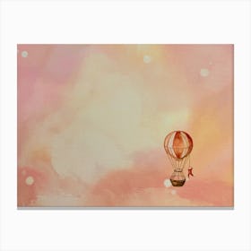 Hot Air Balloon in the pink sky Canvas Print