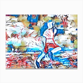 Runner In Red And Blue Canvas Print