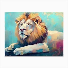 Lion Animal Abstract Art In Pastel Colors 1 Canvas Print