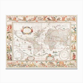 Nova Totius Terrarum Orbis Geographica Ac Hydrographica Canvas Print