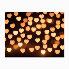 A Blurred Background Of Heart Shaped Lights In Shades Of Gold, Creating A Romantic And Festive Atmosphere 1 Canvas Print