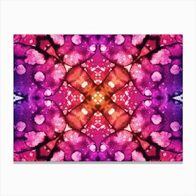 Pink Watercolor Flower Pattern Canvas Print