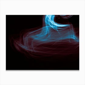 Glowing Abstract Curved Blue And Red Lines Canvas Print