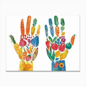 Hands With Fruits And Vegetables 1 Canvas Print