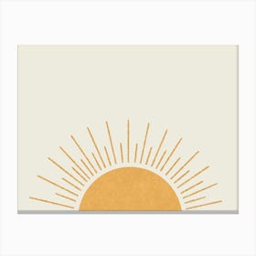 Sunshine Everywhere - Minimalist Sunrise Sunburst Good Vibes Canvas Print