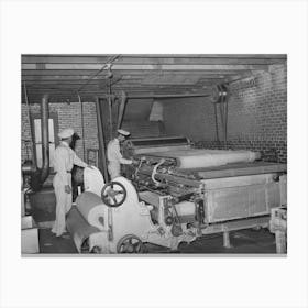 Formation Of Cotton Bat For Stuffing Mattresses, Mattress Factory, San Angelo, Texas, This Bat Is Usually Made Canvas Print