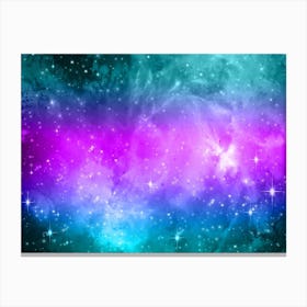 Blue Pink Galaxy Space Background Canvas Print