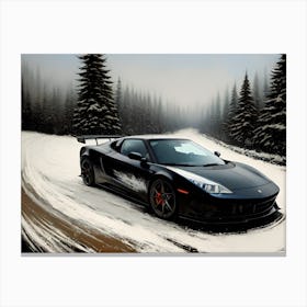 Snow Sports Car Canvas Print