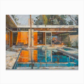 House By The Pool Canvas Print