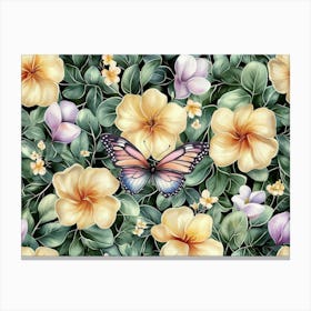 Floral Seamless Pattern Canvas Print