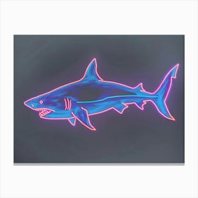 Neon Pastel Pink Blue Shark 2 Canvas Print