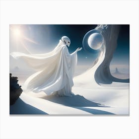 White Robed Alien Milky Way Canvas Print