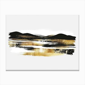 Gold And Black Abstract Painting 100 Canvas Print