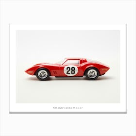 Toy Car 69 Corvette Racer Red Poster Canvas Print