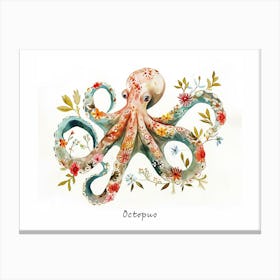 Little Floral Octopus 2 Poster Canvas Print