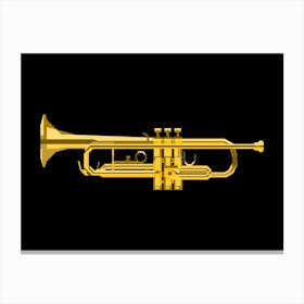 Golden Trumpet Illustration Canvas Print