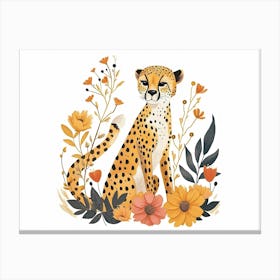 Little Floral Cheetah 5 Canvas Print