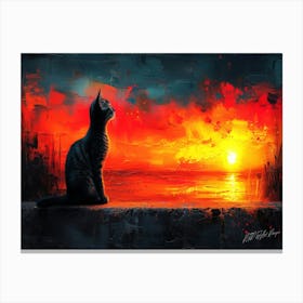 Cat In The Sunset - Cat In The Sun Canvas Print