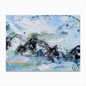 Mountain Landscape Bright Blue Canvas Print