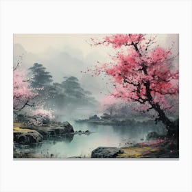 Asian Cherry Blossoms Canvas Print