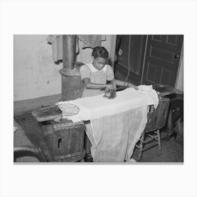 Little Girl Ironing,Family Is On Relief, Chicago, Illinois By Russell Lee Canvas Print