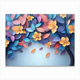 3d Paper Tree 1 Canvas Print