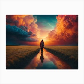 Sunset With Clouds Canvas Print