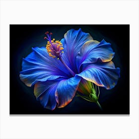 Close Up Of A Vibrant Blue Hibiscus Flower Canvas Print