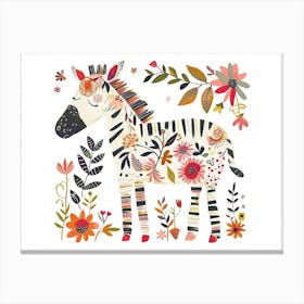Little Floral Zebra 3 Canvas Print